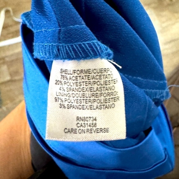 Elegant Women's BCBG Maxazria Blue and‎ Black Cocktail Dress Size 06 Slim fit - Picture 8 of 11